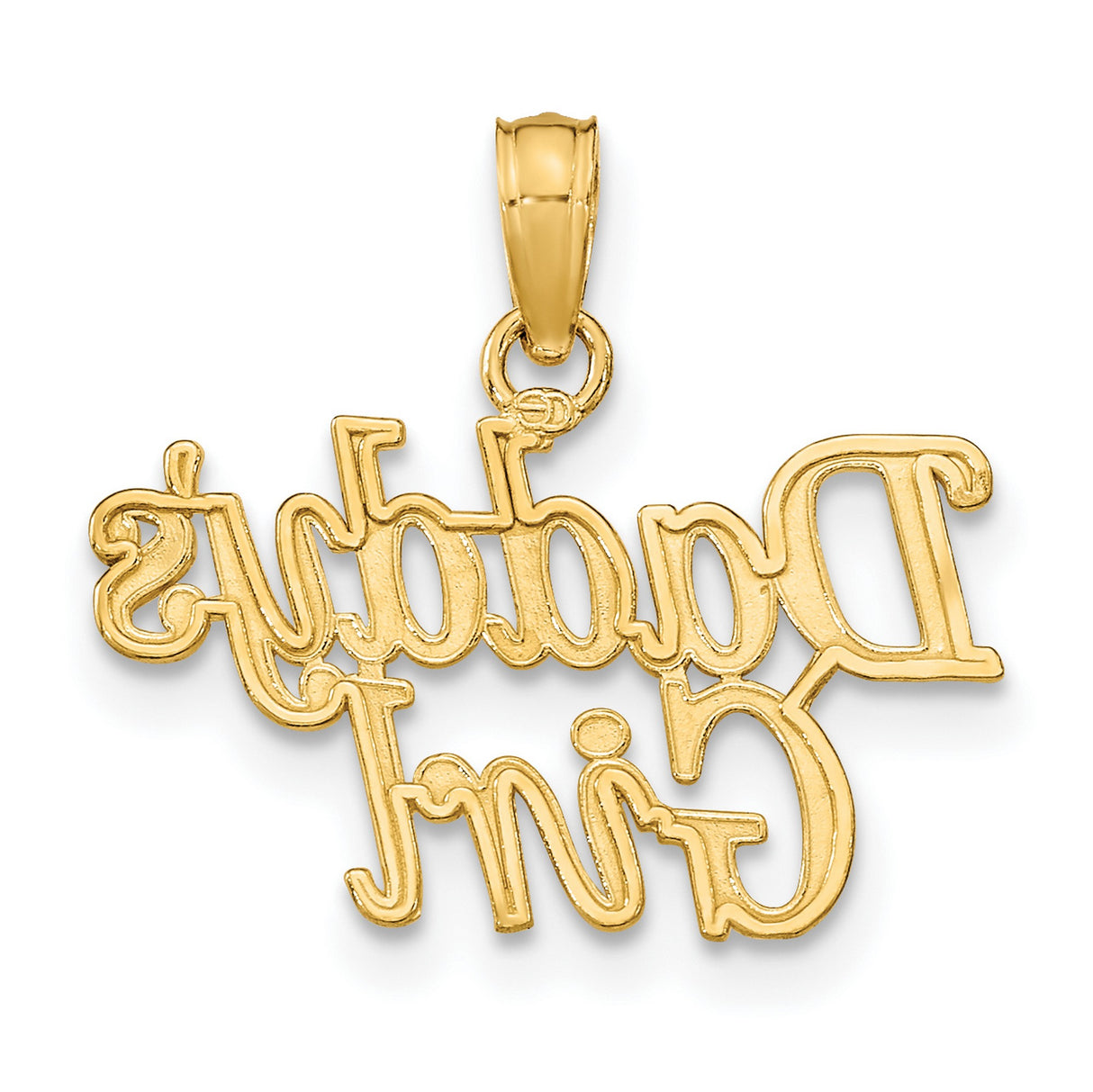 10k Yellow Gold Pendant, Daddys Girl Script Design, Sentimental Family Jewelry for Women or Girls