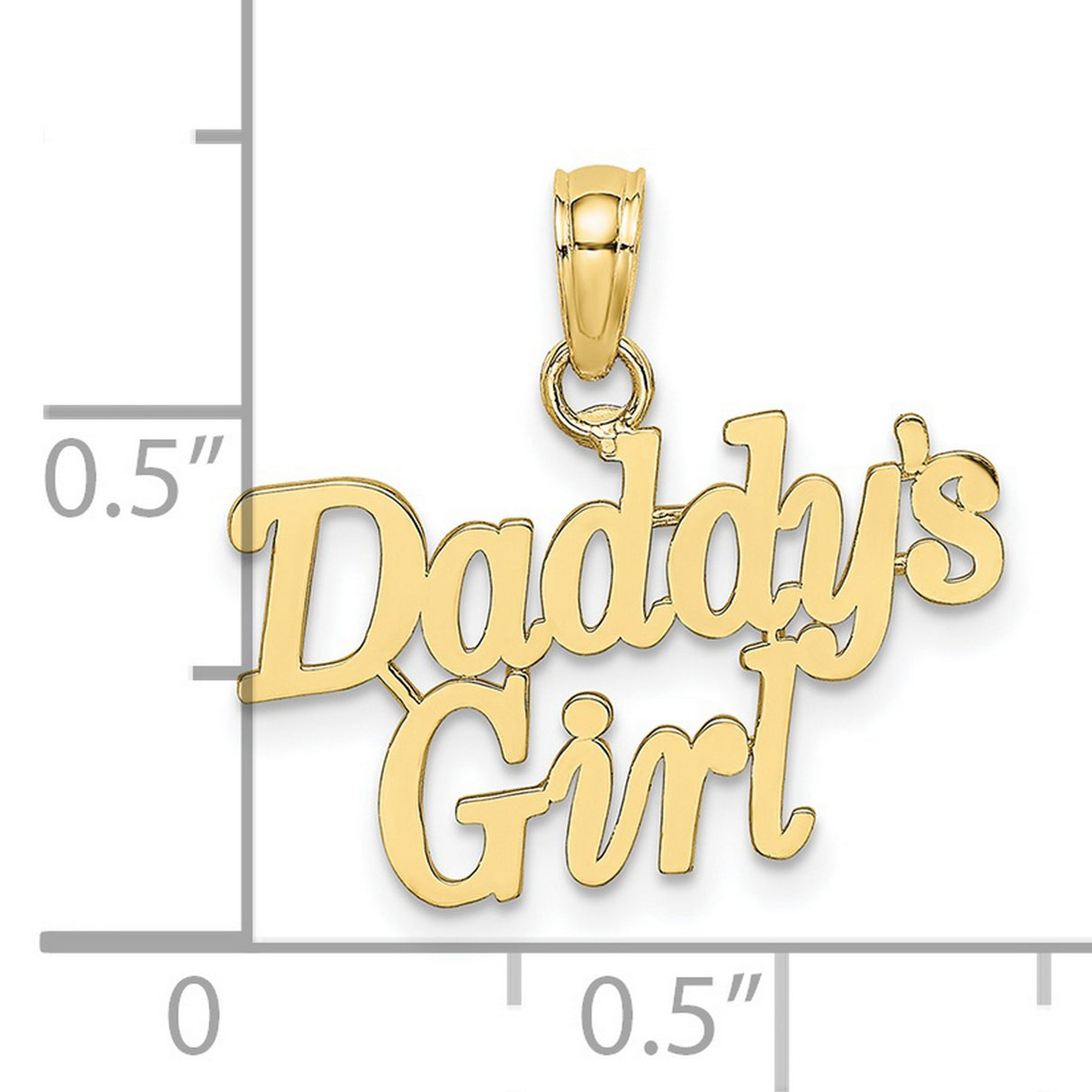 10k Yellow Gold Pendant, Daddys Girl Script Design, Sentimental Family Jewelry for Women or Girls