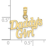 10k Yellow Gold Pendant, Daddys Girl Script Design, Sentimental Family Jewelry for Women or Girls