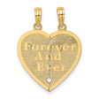 FOREVER AND EVER 2 Piece Break-A-Part Heart Charm Pendant in Real 10k Yellow Gold