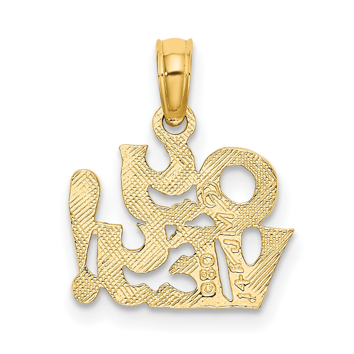 10k Yellow Gold Oy Vey Pendant, Yiddish Expression Jewish Charm for Women or Unisex Wear