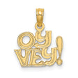 10k Yellow Gold Oy Vey Pendant, Yiddish Expression Jewish Charm for Women or Unisex Wear