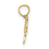 10k Yellow Gold Baseball Mom Pendant with Bat and Ball Design, Sports Theme Jewelry for Women