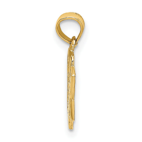 10k Yellow Gold Pendant with ABC Letters and Ruler Design, Educational Theme Charm