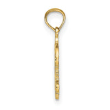 PISCES Zodiac Charm Pendant in Real 10k Yellow Gold