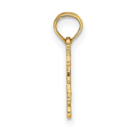 10k Yellow Gold Taurus Zodiac Pendant with Textured Bull and Earth Sign Symbol