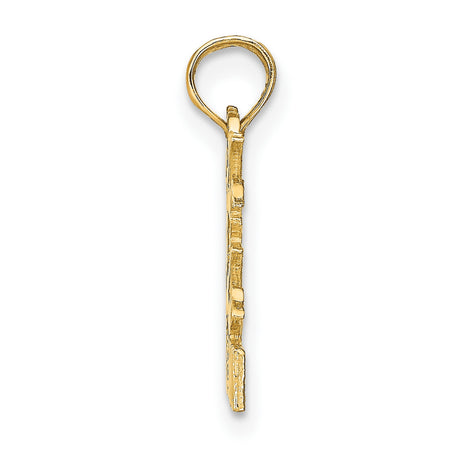 10k Yellow Gold Gemini Zodiac Pendant with Twin Figure Design, Astrology Charm