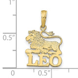 LEO Zodiac Charm Pendant in Real 10k Yellow Gold