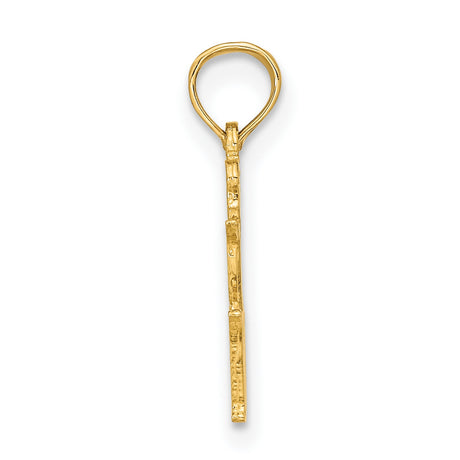 10k Yellow Gold Virgo Pendant with Zodiac Symbol and Feminine Astrology Figure Charm