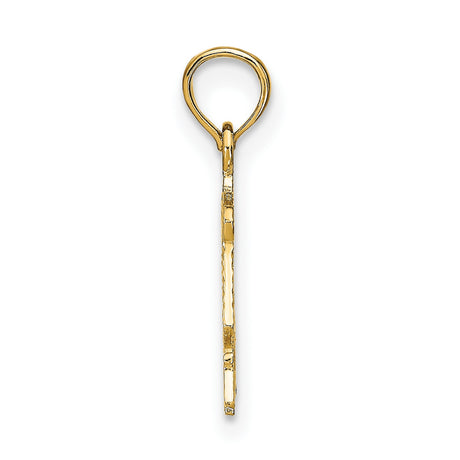 10k Yellow Gold Libra Zodiac Pendant with Scales Symbol and LIBRA Text