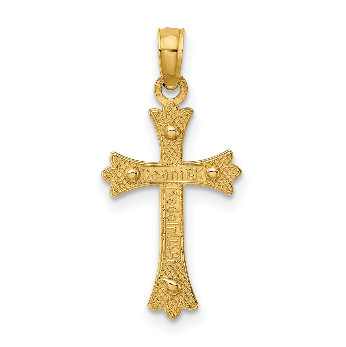 Center Cross Charm Pendant in Real 10k Multi-Tone Gold