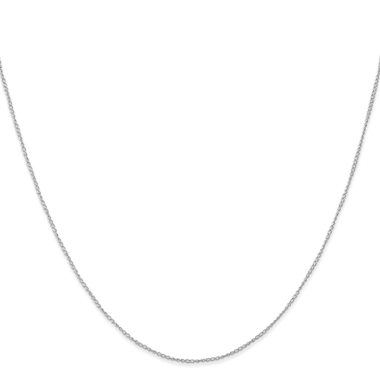 10K White Gold 0.5 mm Curb Chain Necklace, Polished