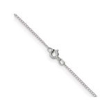 10K White Gold 0.5 mm Curb Chain Necklace, Polished alternate angle