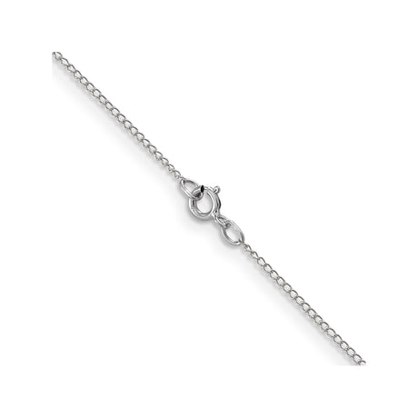 10K White Gold 0.5 mm Curb Chain Necklace, Polished alternate angle