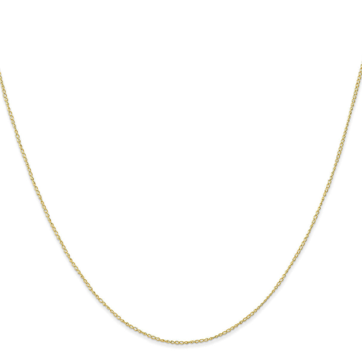 10K Yellow Gold 0.5 mm Curb Chain Necklace, Polished