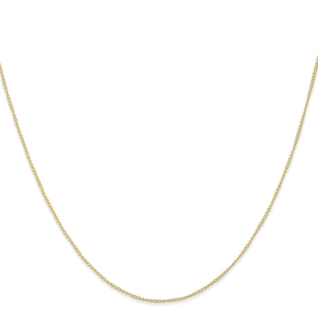 10K Yellow Gold 0.5 mm Curb Chain Necklace, Polished