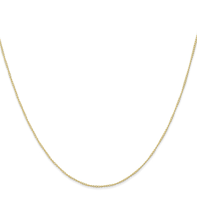 10K Yellow Gold 0.5 mm Curb Chain Necklace, Polished