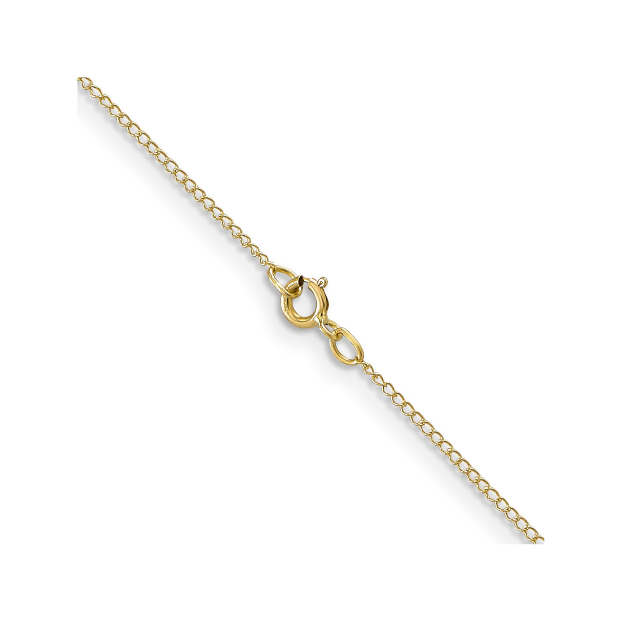 10K Yellow Gold 0.5 mm Curb Chain Necklace, Polished alternate angle