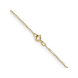 10K Yellow Gold 0.5 mm Curb Chain Necklace, Polished alternate angle