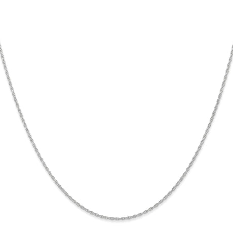 10K White Gold 0.95 mm Polished Chain Necklace, Solid