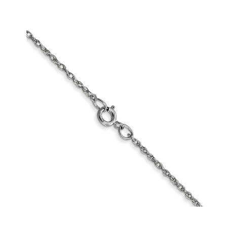 10K White Gold 0.95 mm Polished Chain Necklace, Solid alternate angle