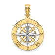 10k Multi-Tone Gold Compass Pendant, Nautical Star Medallion, Explorer Jewelry for Men or Unisex