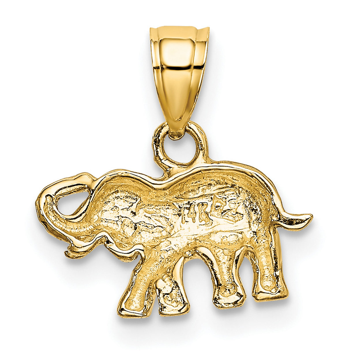 10k Multi-Tone Gold Elephant Pendant with Rhodium Accents, Symbolic Two-Tone Design