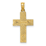 Latin Crucifix Charm Pendant in Real 10k Multi-Tone Gold