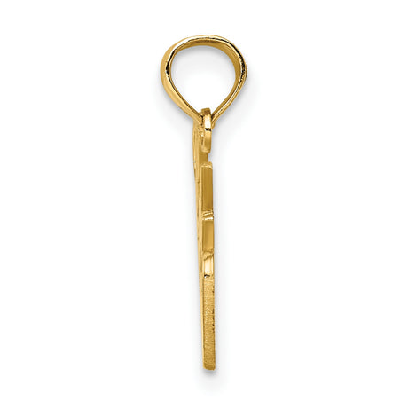 10k Yellow Gold Lady Officer Pendant, Military Pride Law Enforcement Charm for Women