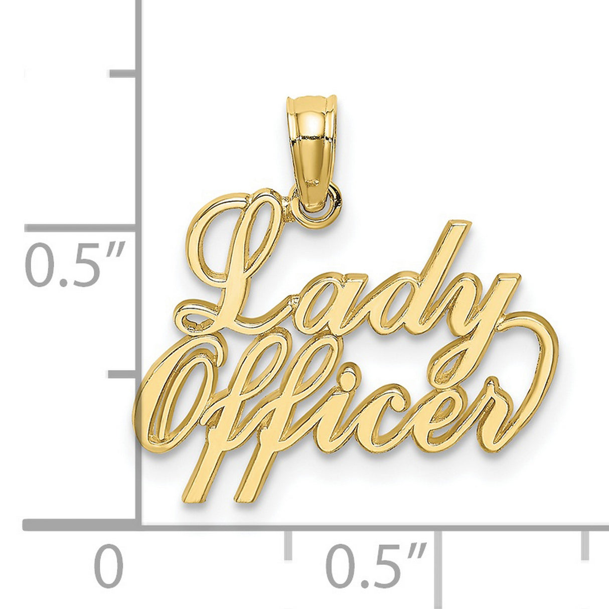 10k Yellow Gold Lady Officer Pendant, Military Pride Law Enforcement Charm for Women