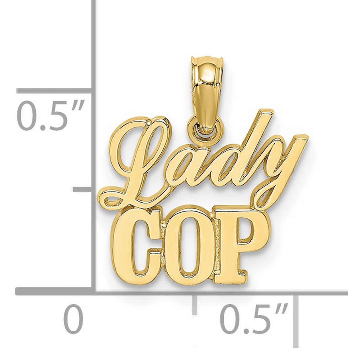 10k Yellow Gold Lady Cop Pendant, Police Badge Charm, Law Enforcement Theme
