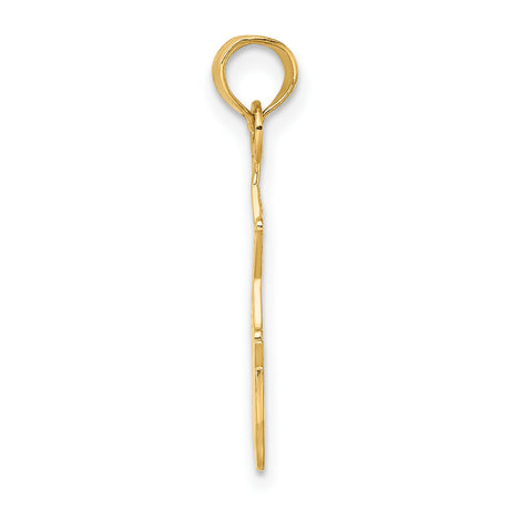 10k Yellow Gold Sheriff Badge Pendant with I Heart My Sheriff Design, Unisex Law Support Charm