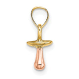 10k Two-Tone Gold Pacifier Pendant with Yellow and Rose Gold Accents, Motherhood Charm