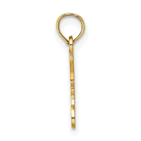 10k Yellow Gold Police Dad Pendant with Heart Charm, Bold Lettering, Law Enforcement Tribute
