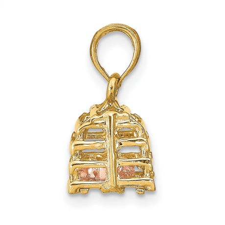 10k Two-Tone Gold Nativity Pendant with Baby Jesus in Manger, Religious Charm