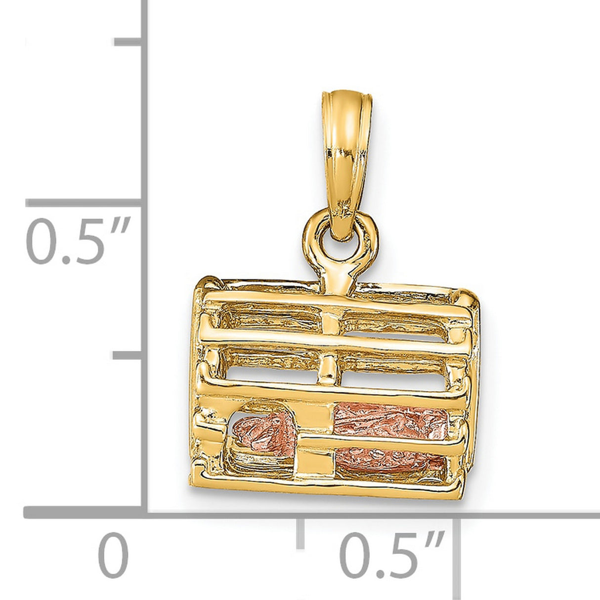 10k Two-Tone Gold Nativity Pendant with Baby Jesus in Manger, Religious Charm