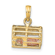 10k Two-Tone Gold Nativity Pendant with Baby Jesus in Manger, Religious Charm