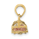 10k Two-Tone Gold Jesus Behind Bars Pendant, Christian Religious Theme