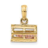 10k Two-Tone Gold Jesus Behind Bars Pendant, Christian Religious Theme