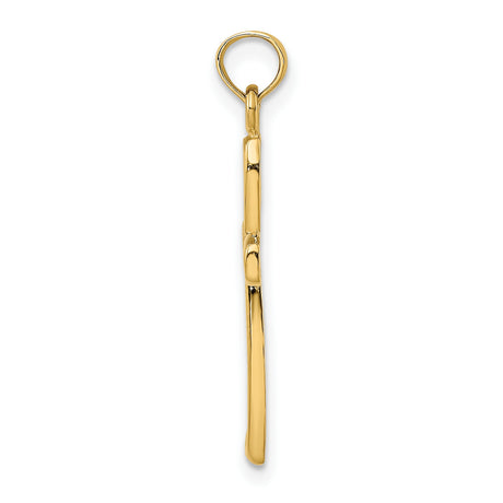 10k Two-Tone Gold Filigree Cross Pendant with Rounded Edges Religious Charm for Men and Women