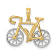 10k Multi-Tone Gold Bicycle Pendant, Realistic Road Bike Design, Unisex Cycling Jewelry