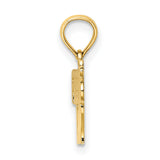 10k Yellow Gold Firefighters Lady Pendant with Bold Text Design for Women