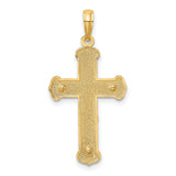 Engraved Crucifix Charm Pendant in Real 10k Multi-Tone Gold