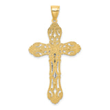 Crucifix Charm Pendant in Real 10k Multi-Tone Gold