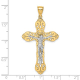Crucifix Charm Pendant in Real 10k Multi-Tone Gold