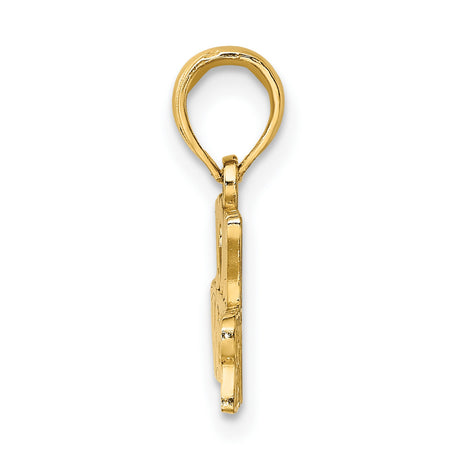 10k Yellow Gold Firefighter Pendant with Heart Symbol, Sentimental Charm