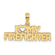 10k Yellow Gold Firefighter Pendant with Heart Symbol, Sentimental Charm