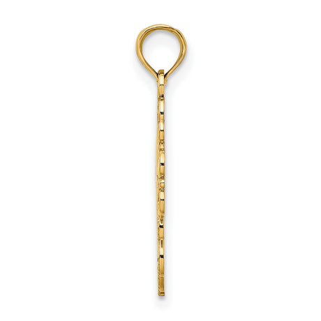 10k Multi-Tone Gold Cross Pendant with Rhodium Accent, Baroque Filigree Design