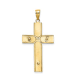 10k Yellow Gold Crucifix Pendant with Jesus Figure, Textured Satin Finish, Religious Charm