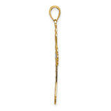Scalloped Edges Cross Charm Pendant in Real 10k Multi-Tone Gold